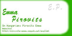 emma pirovits business card